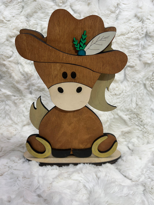 Interchangeable hat highland cow, horse, cat, dog, chicken, goat, dairy cow, pig