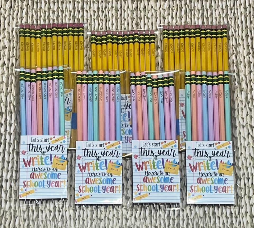 Personalized Pastel Pencils, Neon Pencils, Ticonderoga pencils Back to School
