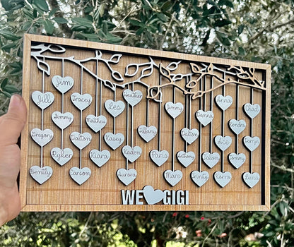 Hanging hearts plaque