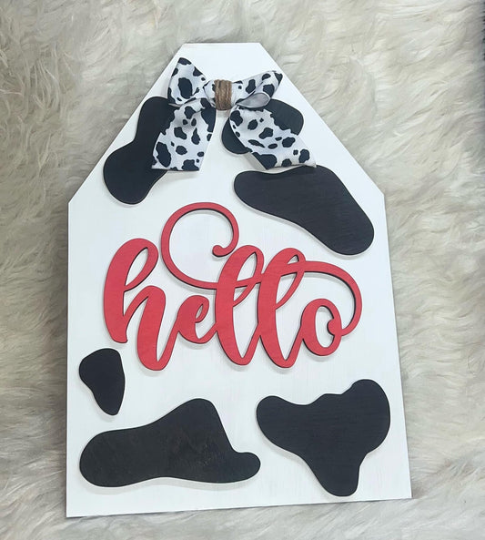 Cow hello sign