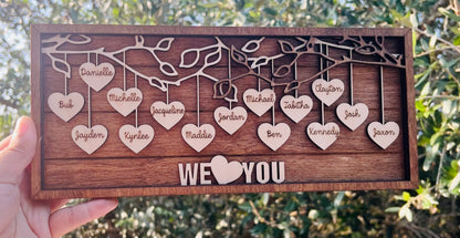 Hanging hearts plaque